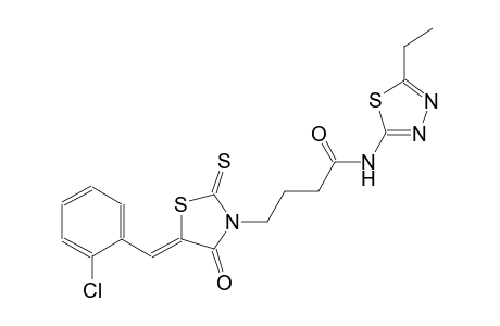 4-[(5Z)-5-(2-chlorobenzylidene)-4-oxo-2-thioxo-1,3-thiazolidin-3-yl]-N-(5-ethyl-1,3,4-thiadiazol-2-yl)butanamide
