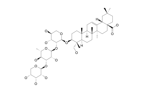 CLEMATOSIDE-S;HEDERAGENIN-3-O-BETA-D-RIBOPYRANOSYL-(1->3)-ALPHA-L-RHAMNOPYRANOSYL-(1->2)-ALPHA-L-ARABINOPYRANOSIDE