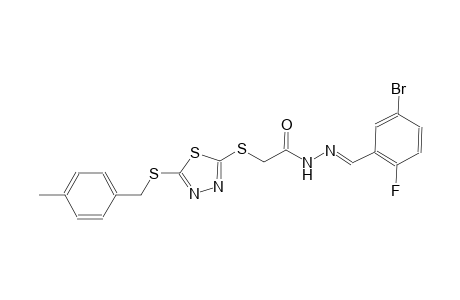 N'-[(E)-(5-bromo-2-fluorophenyl)methylidene]-2-({5-[(4-methylbenzyl)sulfanyl]-1,3,4-thiadiazol-2-yl}sulfanyl)acetohydrazide