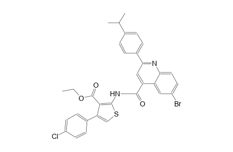 ethyl 2-({[6-bromo-2-(4-isopropylphenyl)-4-quinolinyl]carbonyl}amino)-4-(4-chlorophenyl)-3-thiophenecarboxylate
