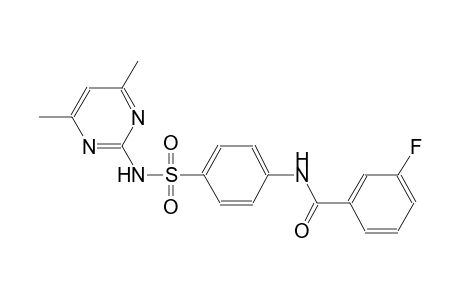 benzamide, N-[4-[[(4,6-dimethyl-2-pyrimidinyl)amino]sulfonyl]phenyl]-3-fluoro-
