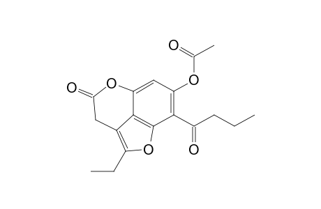 7-Acetoxy-8-butyryl-2-ethylfuro[4,3,2-d,e][1]benzopyran-4(3H)-one