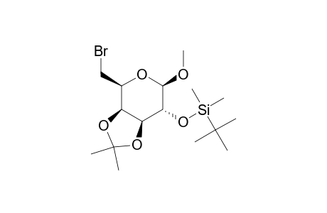 .beta.-D-Galactopyranoside, methyl 6-bromo-6-deoxy-2-O-[(1,1-dimethylethyl)dimethylsilyl]-3,4-O-(1-methylethylidene)-