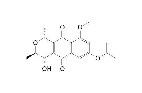 1H-Naphtho[2,3-c]pyran-5,10-dione, 3,4-dihydro-4-hydroxy-9-methoxy-1,3-dimethyl-7-(1-methylethoxy)-, (1.alpha.,3.beta.,4.alpha.)-(.+-.)-