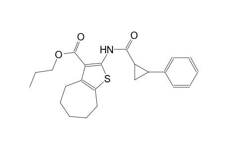 propyl 2-{[(2-phenylcyclopropyl)carbonyl]amino}-5,6,7,8-tetrahydro-4H-cyclohepta[b]thiophene-3-carboxylate