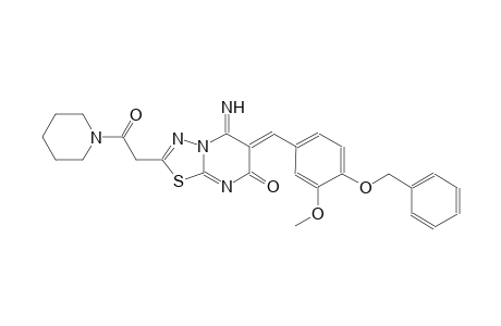(6Z)-6-[4-(benzyloxy)-3-methoxybenzylidene]-5-imino-2-[2-oxo-2-(1-piperidinyl)ethyl]-5,6-dihydro-7H-[1,3,4]thiadiazolo[3,2-a]pyrimidin-7-one