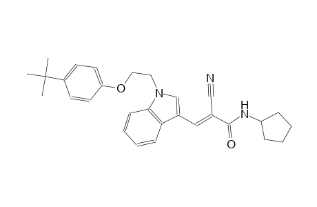 (2E)-3-{1-[2-(4-tert-butylphenoxy)ethyl]-1H-indol-3-yl}-2-cyano-N-cyclopentyl-2-propenamide