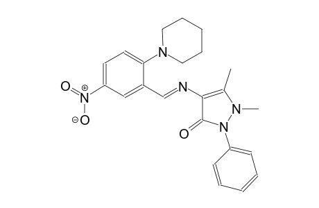 3H-pyrazol-3-one, 1,2-dihydro-1,5-dimethyl-4-[[(E)-[5-nitro-2-(1-piperidinyl)phenyl]methylidene]amino]-2-phenyl-