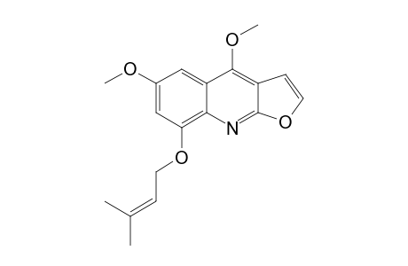TEClEABINE;4,6-DIMETHOXY-8-PRENYLOXY-FUROQUINOLINE