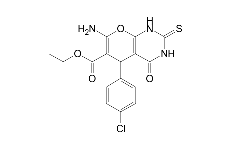 Ethyl-7-amino-5-(4-chlorophenyl)-4-oxo-2-thioxo-2,3,4,5-tetrahydro-1H-pyrano[2,3-d]pyrimidine-6-carboxylate