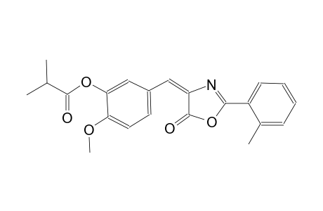 2-methoxy-5-[(E)-(2-(2-methylphenyl)-5-oxo-1,3-oxazol-4(5H)-ylidene)methyl]phenyl 2-methylpropanoate