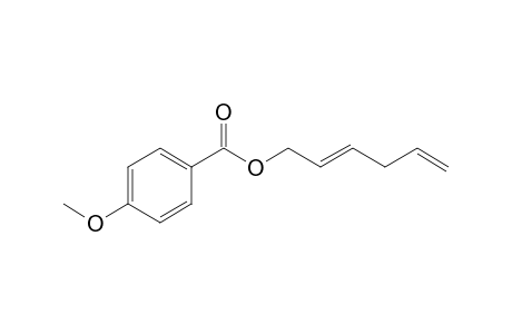 (2E)-4-Methoxybenzoic acid hexa-2,5-dienyl ester