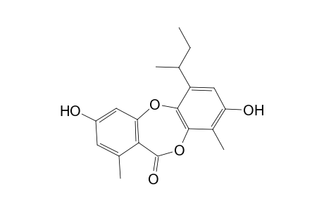 11H-Dibenzo[b,e][1,4]dioxepin-11-one, 3,8-dihydroxy-1,9-dimethyl-6-(1-methylpropyl)-