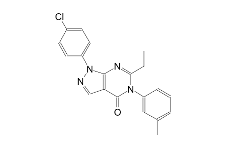 4H-pyrazolo[3,4-d]pyrimidin-4-one, 1-(4-chlorophenyl)-6-ethyl-1,5-dihydro-5-(3-methylphenyl)-