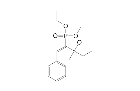 (E)-2-diethoxyphosphoryl-3-methyl-1-phenylpent-1-en-3-ol