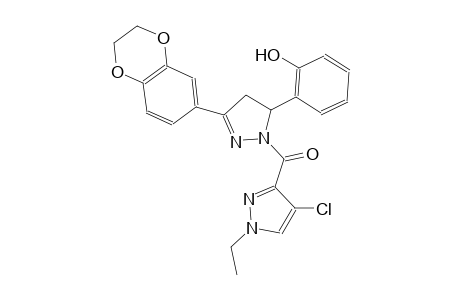 2-[1-[(4-chloro-1-ethyl-1H-pyrazol-3-yl)carbonyl]-3-(2,3-dihydro-1,4-benzodioxin-6-yl)-4,5-dihydro-1H-pyrazol-5-yl]phenol