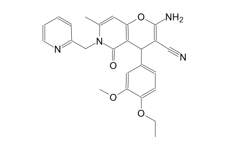 2-amino-4-(4-ethoxy-3-methoxyphenyl)-7-methyl-5-oxo-6-(2-pyridinylmethyl)-5,6-dihydro-4H-pyrano[3,2-c]pyridine-3-carbonitrile