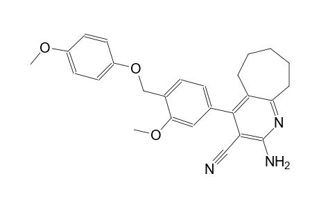 2-amino-4-{3-methoxy-4-[(4-methoxyphenoxy)methyl]phenyl}-6,7,8,9-tetrahydro-5H-cyclohepta[b]pyridine-3-carbonitrile