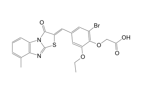 {2-bromo-6-ethoxy-4-[(Z)-(8-methyl-3-oxo[1,3]thiazolo[3,2-a]benzimidazol-2(3H)-ylidene)methyl]phenoxy}acetic acid