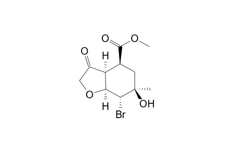 (3aS,4S,7aS)-7-(R)-Bromo-6-hydroxy-6-(R)-methyl-3-oxo-octahydro-benzofuran-4-carboxylic acid methyl ester