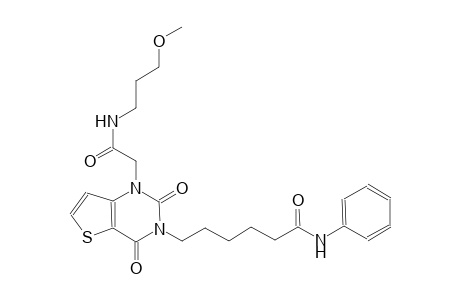 6-(1-{2-[(3-methoxypropyl)amino]-2-oxoethyl}-2,4-dioxo-1,4-dihydrothieno[3,2-d]pyrimidin-3(2H)-yl)-N-phenylhexanamide