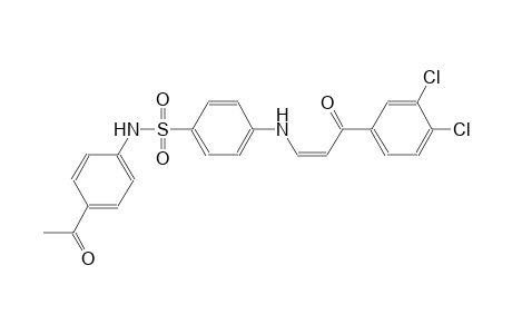 N-(4-acetylphenyl)-4-{[(1Z)-3-(3,4-dichlorophenyl)-3-oxo-1-propenyl]amino}benzenesulfonamide