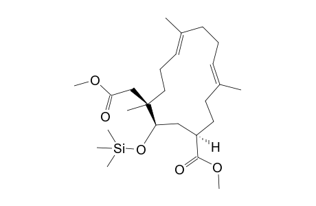 Methyl (1SR,4E,8E,12SR,13SR)-12-(methoxyarbonylmethyl)-4,8,12-trimethyl-13-(trimethylsiloxy)cyclotetradeca-4,8-dienecarboxylate