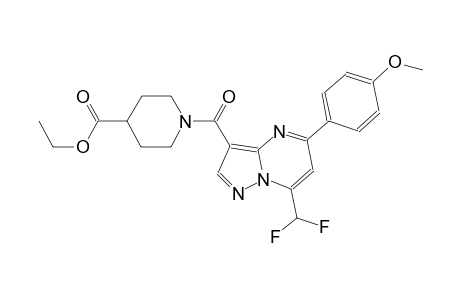 ethyl 1-{[7-(difluoromethyl)-5-(4-methoxyphenyl)pyrazolo[1,5-a]pyrimidin-3-yl]carbonyl}-4-piperidinecarboxylate