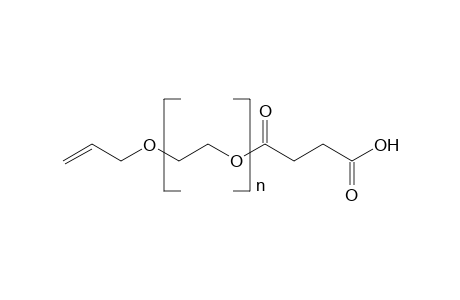 Polyethylene glycol allylic carboxylic acid end group