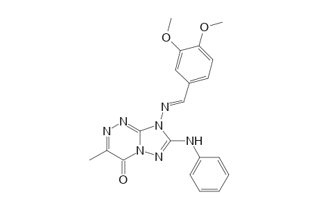 [1,2,4]Triazolo[5,1-c][1,2,4]triazin-4(8H)-one, 7-[[(3,4-dimethoxyphenyl)methylene]amino]-3-methyl-8-(phenylamino)-