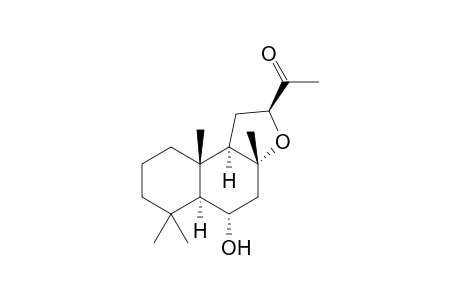 1-((2.zeta.,3aR,5S,5aS,9aS,9bR)-5-Hydroxy-3a,6,6,9a-tetramethyldodecahydronaphtho[2,1-b]furan-2-yl)ethanone