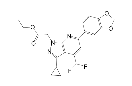 1H-pyrazolo[3,4-b]pyridine-1-acetic acid, 6-(1,3-benzodioxol-5-yl)-3-cyclopropyl-4-(difluoromethyl)-, ethyl ester