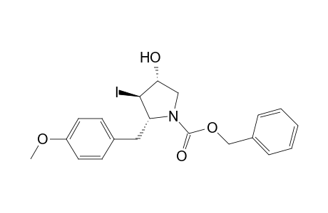 1-Pyrrolidinecarboxylic acid, 4-hydroxy-3-iodo-2-[(4-methoxyphenyl)methyl]-, phenylmethyl ester, (2.alpha.,3.beta.,4.alpha.)-(.+-.)-