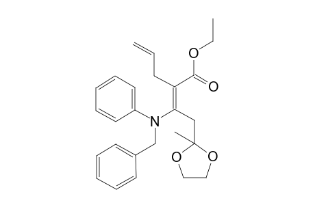 (2E)-2-[1-(N-benzylanilino)-2-(2-methyl-1,3-dioxolan-2-yl)ethylidene]pent-4-enoic acid ethyl ester