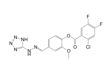 2-Chloro-4,5-difluoro-benzoic acid 2-methoxy-4-[(1H-tetrazol-5-yl)-hydrazonomethyl]-phenyl ester