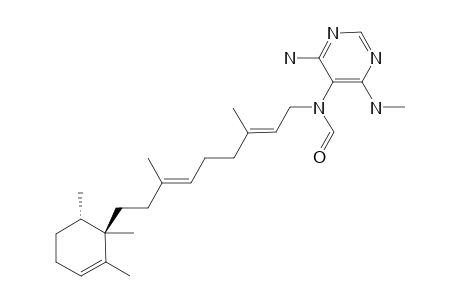 N-(4-amino-6-methylaminopyrimidin-5-yl)-N-[(2E,6E)-3,7-dimethyl-9-[(1R,6S)-1,2,6-trimethyl-1-cyclohex-2-enyl]nona-2,6-dienyl]formamide