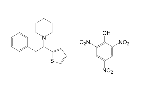2-(alpha-piperidinophenethyl)thiophene, picrate
