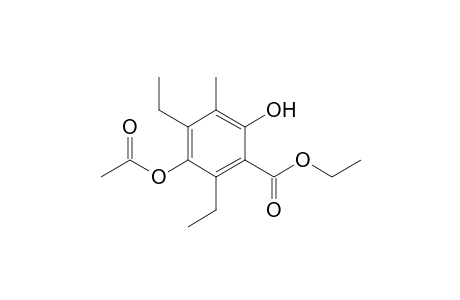 3-Acetoxy-2,4-diethyl-6-hydroxy-5-methyl-benzoic acid ethyl ester
