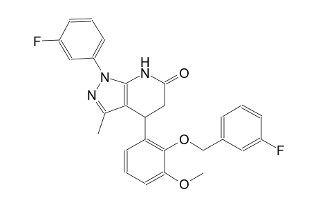 6H-pyrazolo[3,4-b]pyridin-6-one, 1-(3-fluorophenyl)-4-[2-[(3-fluorophenyl)methoxy]-3-methoxyphenyl]-1,4,5,7-tetrahydro-3-methyl-