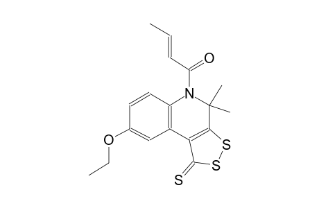 5-[(2E)-2-butenoyl]-8-ethoxy-4,4-dimethyl-4,5-dihydro-1H-[1,2]dithiolo[3,4-c]quinoline-1-thione