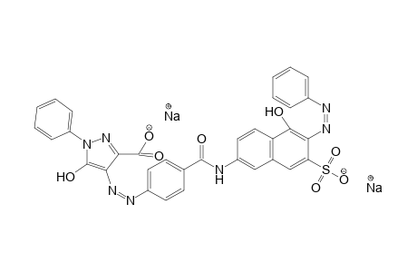 1H-Pyrazole-3-carboxylic acid, 4,5-dihydro-4-[[4-[[[5-hydroxy-6-(phenylazo)-7-sulfo-2-naphthalenyl]amino]carbonyl]phenyl]azo]-5-oxo-1-phenyl-, disodium salt