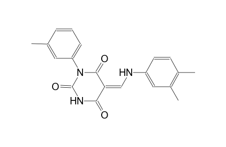 (5Z)-5-[(3,4-dimethylanilino)methylene]-1-(3-methylphenyl)-2,4,6(1H,3H,5H)-pyrimidinetrione