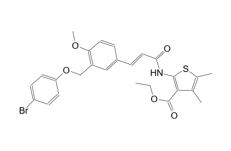 ethyl 2-[((2E)-3-{3-[(4-bromophenoxy)methyl]-4-methoxyphenyl}-2-propenoyl)amino]-4,5-dimethyl-3-thiophenecarboxylate