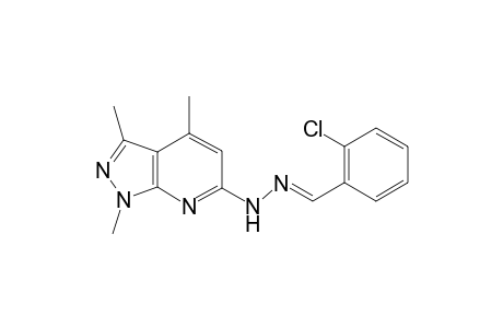 Benzaldehyde, 2-chloro-,1,3,4-trrimethyl-pyrazolo[3,4-b]pyridin-6-ylhydrazone