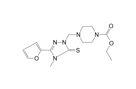 Piperazine-1-carboxylic acid, 4-[2,3-dihydro-4-methyl-5-(2-furyl)-3-thioxo-4H-1,2,4-triazol-2-ylmethyl]-, ethyl ester