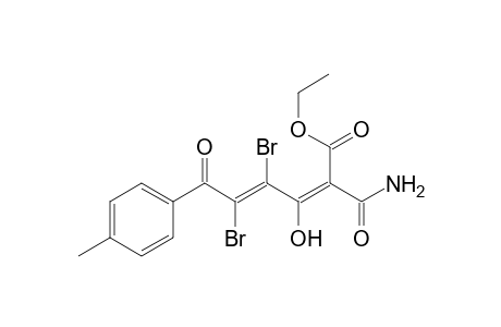 4,5-Dibromo-2-carbamoyl-3-hydroxy-6-oxo-6-p-tolyl-hexa-2,4-dienoic acid ethyl ester