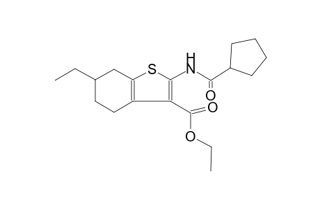 ethyl 2-[(cyclopentylcarbonyl)amino]-6-ethyl-4,5,6,7-tetrahydro-1-benzothiophene-3-carboxylate