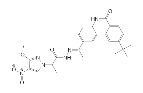 4-tert-butyl-N-(4-{(1E)-N-[2-(3-methoxy-4-nitro-1H-pyrazol-1-yl)propanoyl]ethanehydrazonoyl}phenyl)benzamide