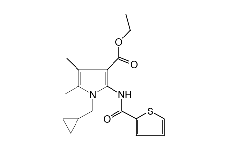 1-(cyclopropylmethyl)-4,5-dimethyl-2-(2-thiophenecarboxamido) pyrrole-3-carboxylic acid, ethyl ester
