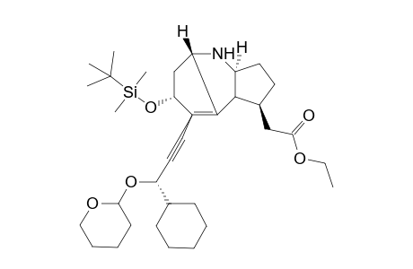 (+)-Ethyl (2E)-2-(1'S,3'S,5'R,6'(1"S),9'S)-2'-Aza-5'-[(tert-butyldimethylsilyl)oxy]-6'-[1"-cyclohexyl-1"-(tetrahydropyranyloxy)prop-2"-yn-3"-yl]tricyclo[6.3.0.0(3',7')undeca-6-enyl]ethanoate